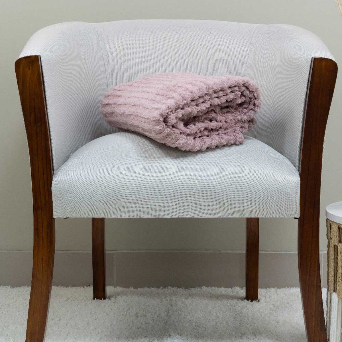 Manta Doral Chiporro Jacquard 127x152 cm Rosa Viejo