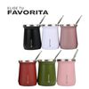 Mate Acero Inoxidable con Bombilla Lhotse Rosa Claro