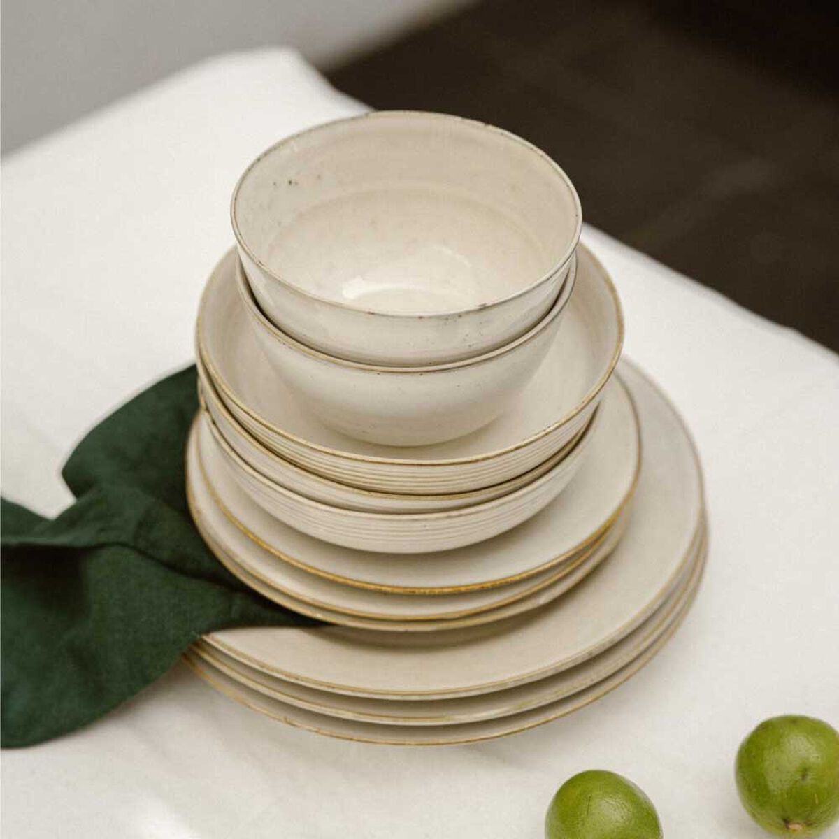 Juego de Vajilla Simplit Siena Cerámica Gres 30 Piezas Beige