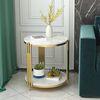 Mesa Lateral de Metal Ankara Store Italy Blanco Dorado