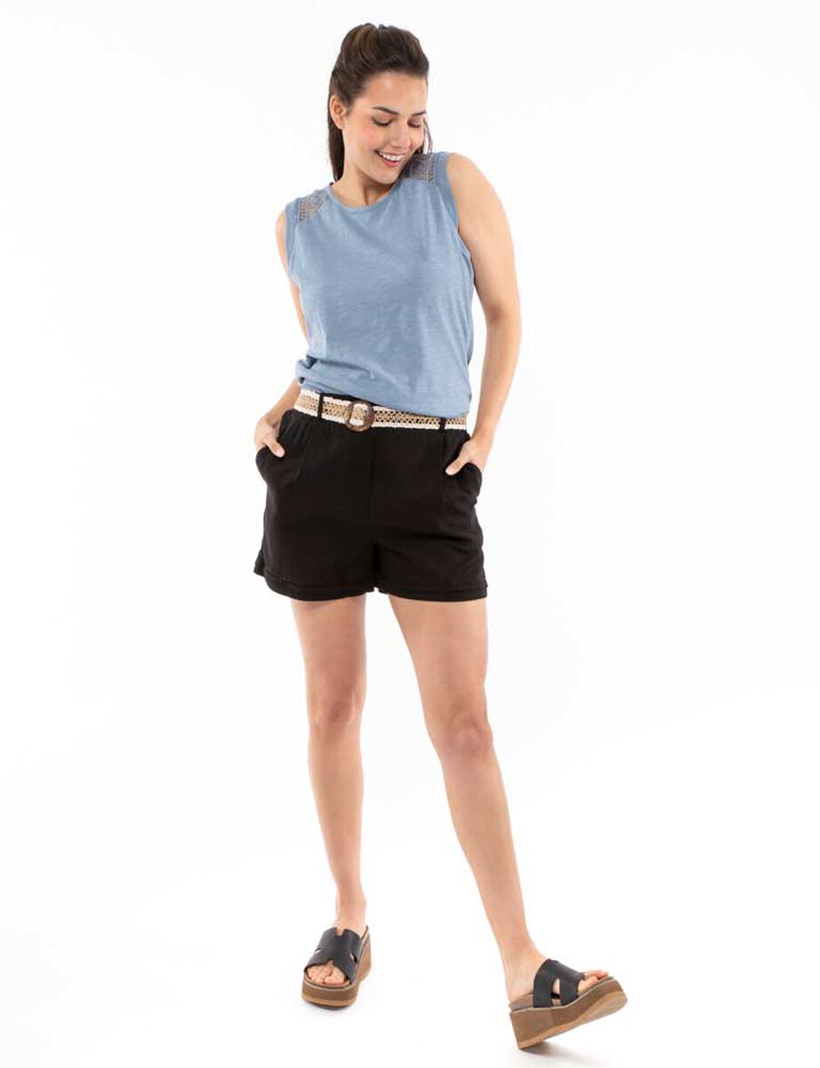 Short Lino Cinturón Mujer Alma