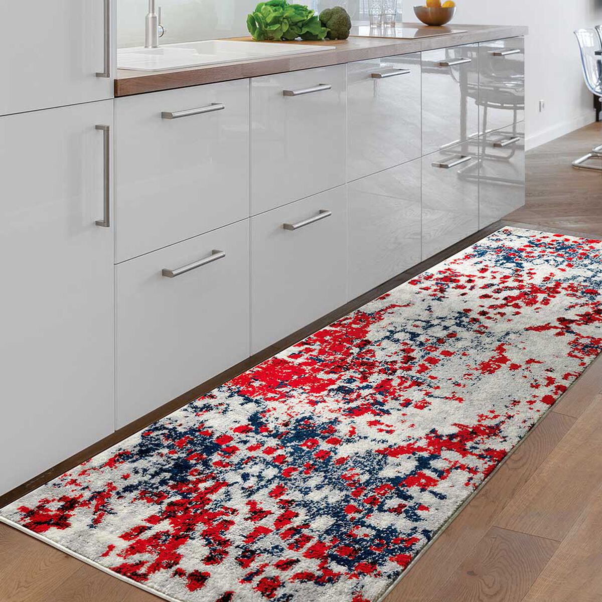 Alfombra de Pasillo Modalfo Florida Rojo 70 x 230 cm