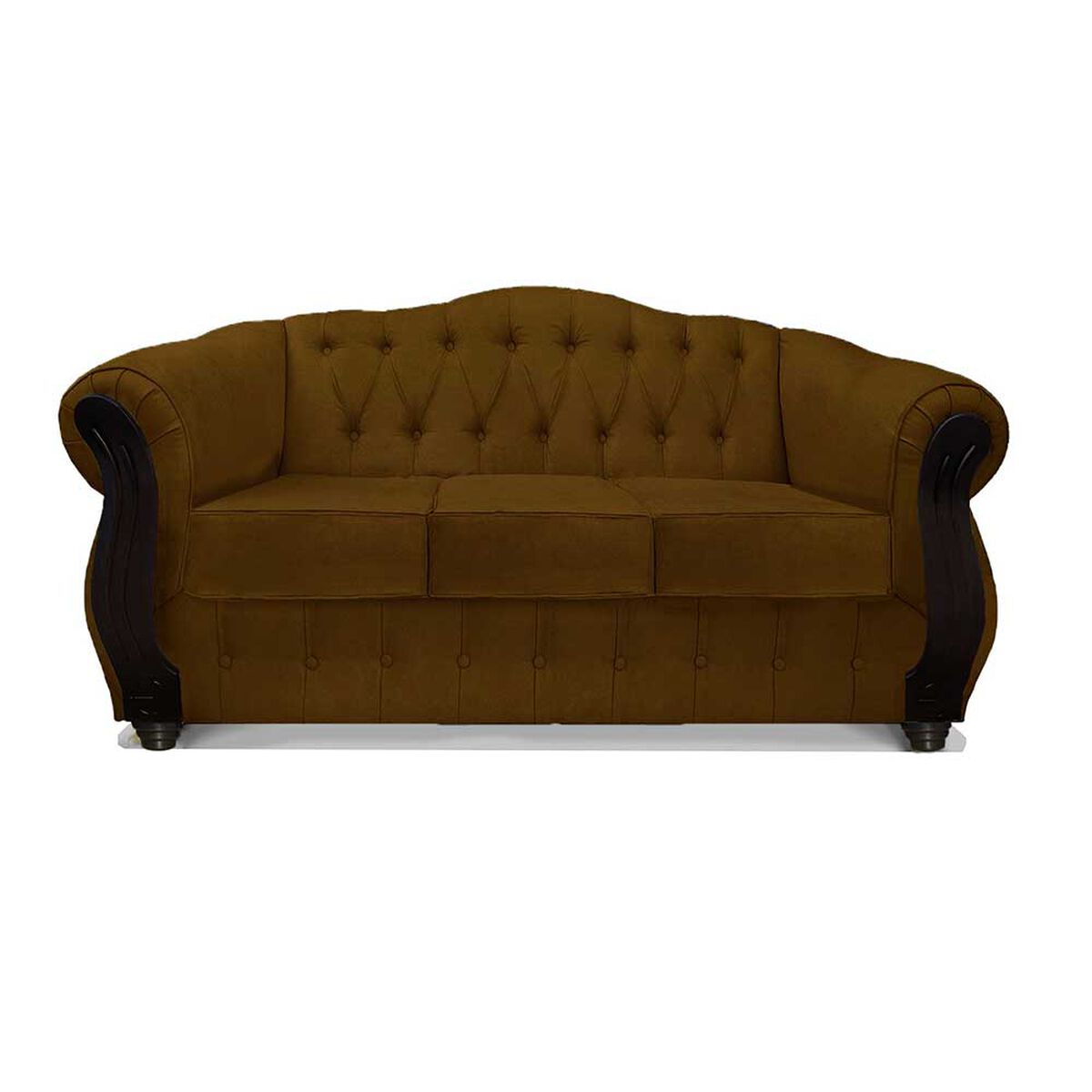 Juego de Living Elegant Detail Orlando Sofá 3 Cuerpos + Dos Sillones 1 Cuerpo Café
