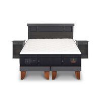 Cama Europea CIC Base Dividida 2 Plazas Súper Premium + Respaldo + 2 Veladores Dublin