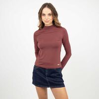 Polera Manga Larga Mujer Soviet Burdeo, Negro