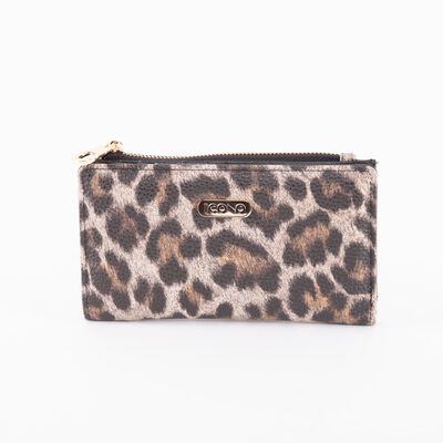 Billetera Animal Print Cafe Eco Cuero Mujer Icono