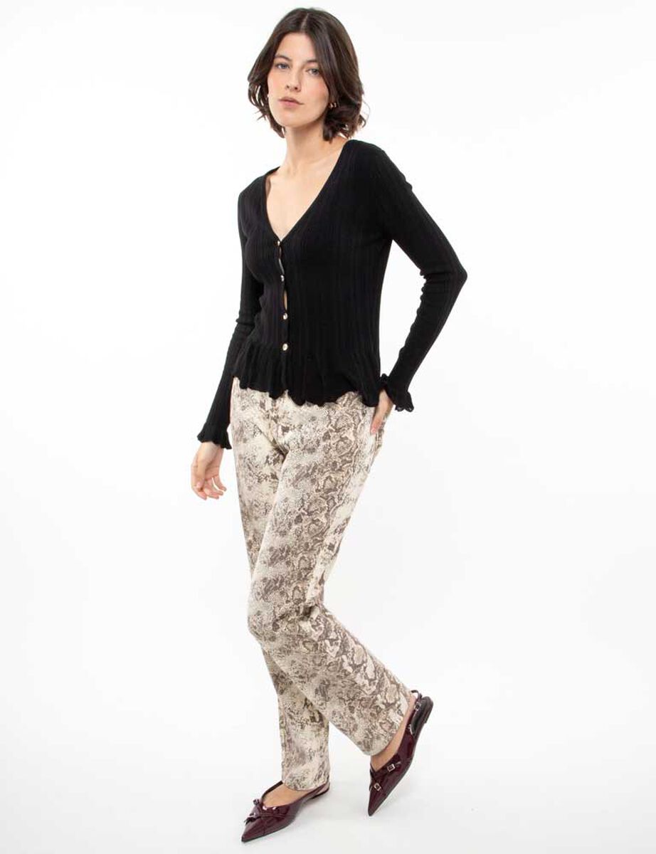Pantalón Estampado Recto Mujer Zibel