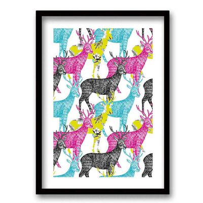 Imagen 1 del producto Cuadro Decorativo Retela Color Painted Deers 40 x 30 cm