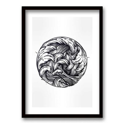 Cuadro Decorativo Retela Ink Sea 50 x 35 cm
