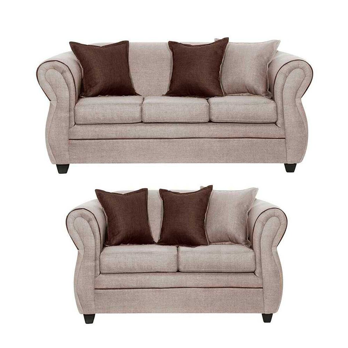 Juego de Living Black Factory Emili 5 Cuerpos Beige