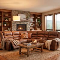 Sofá Seccional Daniels 5 Cuerpos Café