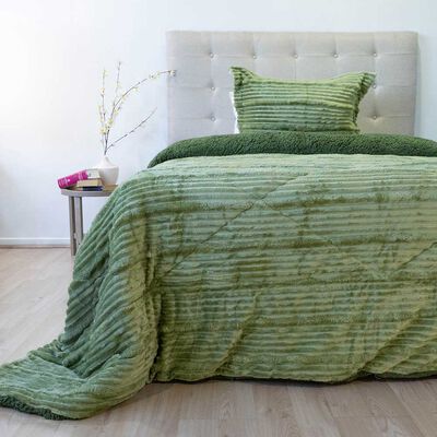 DORAL Cubrecama Doral 1.5 Plazas Touch Nebula Sherpa Verde