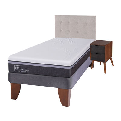 Imagen 2 del producto Cama Europea CIC 1,5 Plazas Ortopedic Advance + Respaldo + Velador Tigris