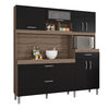 Mueble de Cocina Vekkahome Bisel 8 Puertas 1 Cajón Café Negro
