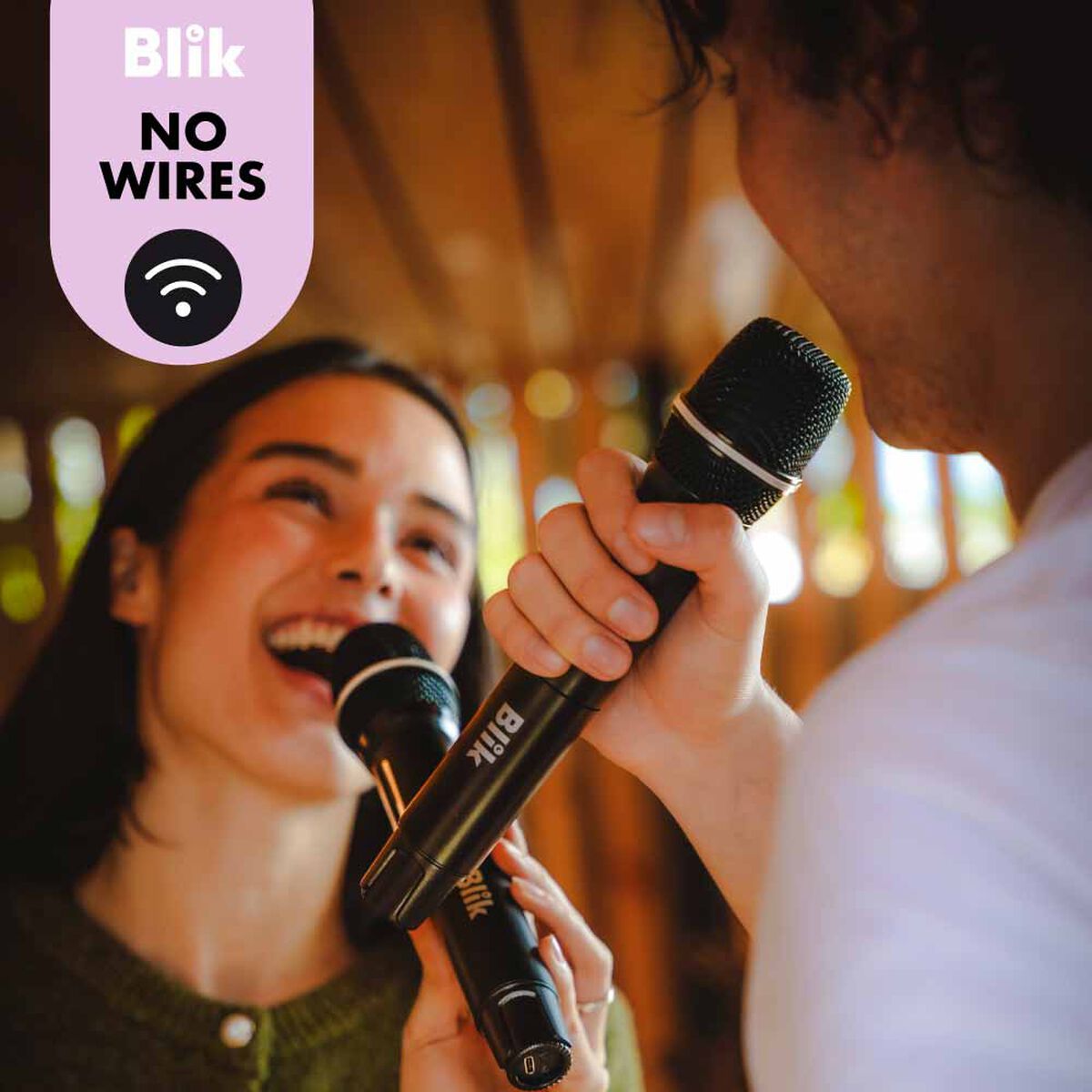 Par De Micr&oacute;fonos Blik Inal&aacute;mbricos Con Receptor