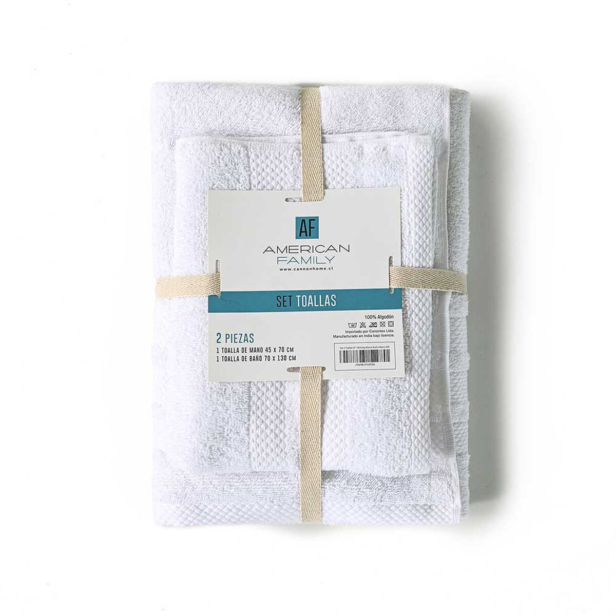 Set 2 Toallas American Family Blanco