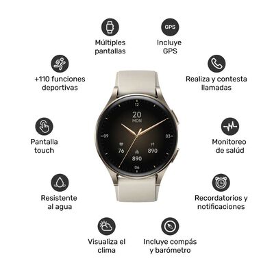 Imagen 2 del producto Smartwatch Lhotse Vibe 05 GPS Cream 42mm