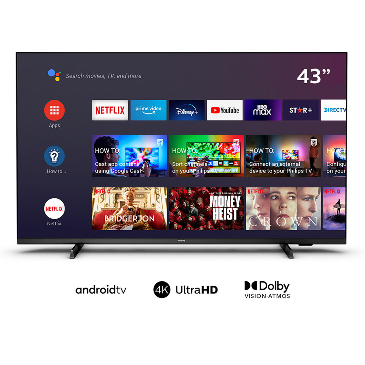 LED 43” Philips 43PUD7406 Android Smart TV 4K UHD
