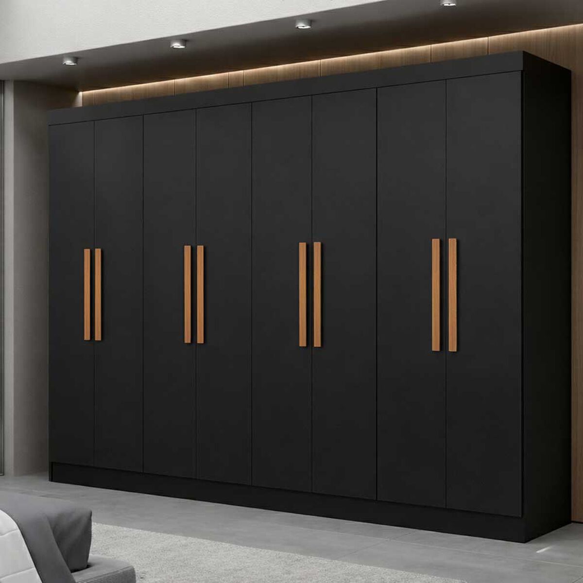 Closet Di Poretti Design Paris 8 Puertas 4 Cajones Negro