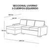 Sof&aacute; Seccional Izquierdo Latam Home Livorno 3 Cuerpos Azul Petroleo