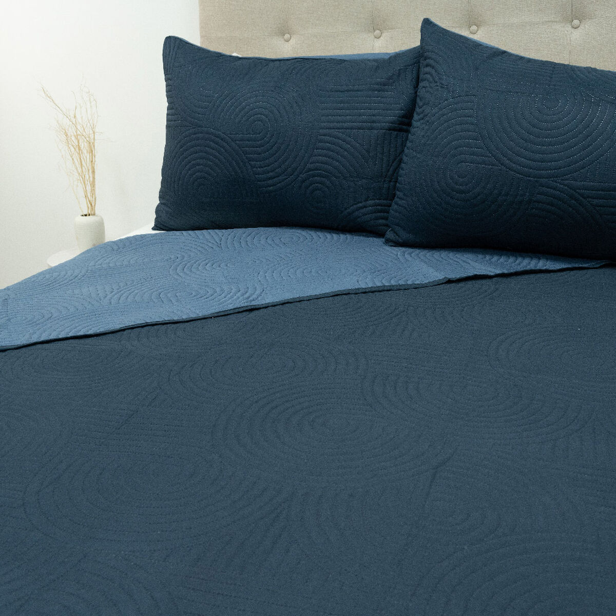 Quilt Doral Hotpress Bi-Color King Azul