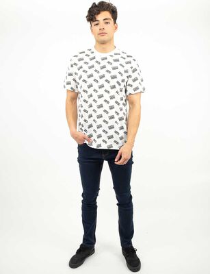 Imagen 2 del producto Polera Estampada Manga Corta Hombre Icono Blanco, Celeste, Gris, Negro, Verde