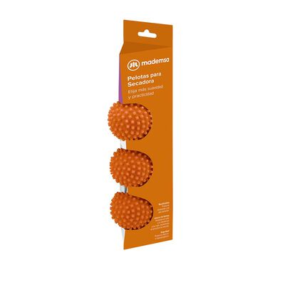Set 3 Pelotas para Secadora de Ropa Mademsa Naranjo