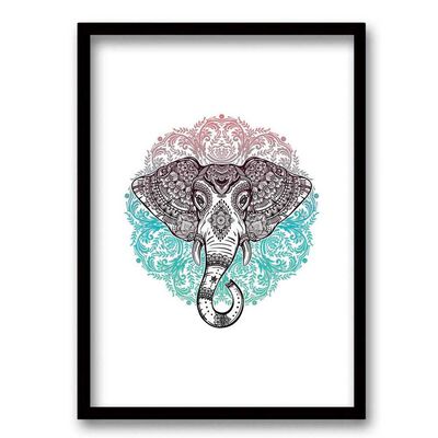 Cuadro Decorativo Retela Elephant Mandala 70 x 50 cm