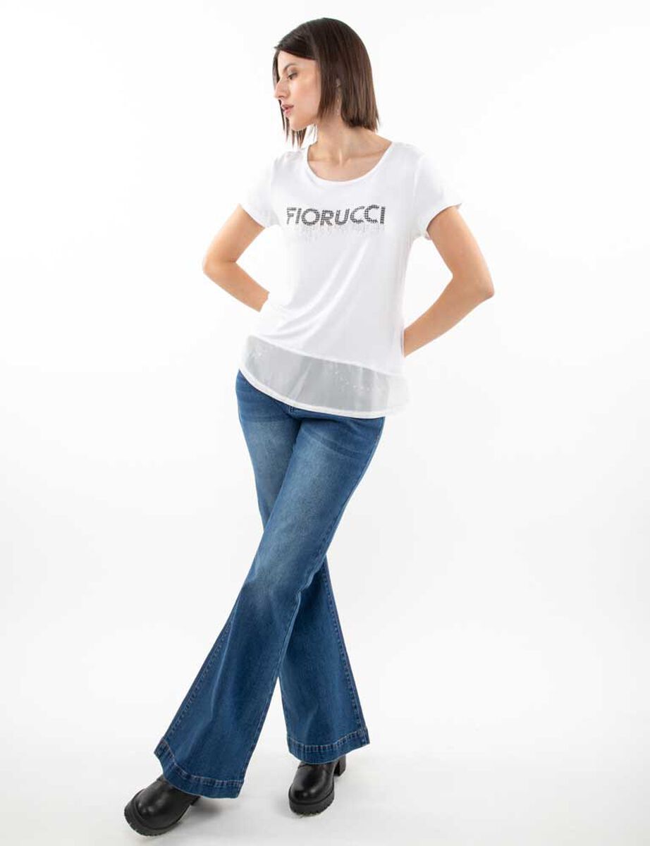 Polera Con Logo Manga Corta Mujer Fiorucci