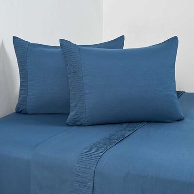 Imagen 1 del producto Juego de Sábanas American Family 2 Plazas Plizada Piedra