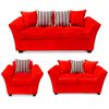Juego de Living Elegant Detail Minesota Sof&aacute; 3 Cuerpos + Sof&aacute; 2 cuerpos + Sill&oacute;n 1 Cuerpo Rojo