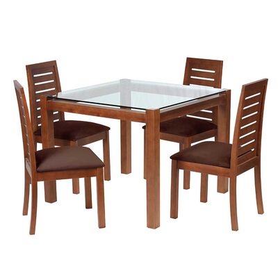 Juego de Comedor Latam Home Barcelona 4 Sillas Chocolate