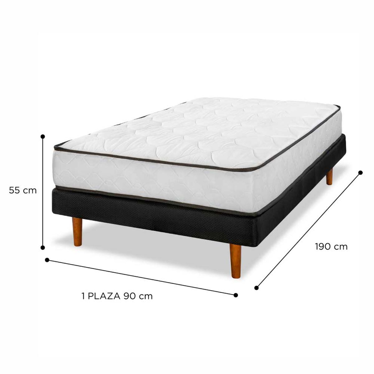Cama Europea Flex 1 Plaza New Simple