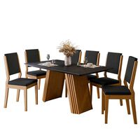 Juego de Comedor VekkaHome Fer 6 Sillas Negro