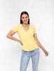 Polera Lisa Manga Corta Cuello V Botones Mujer Zibel