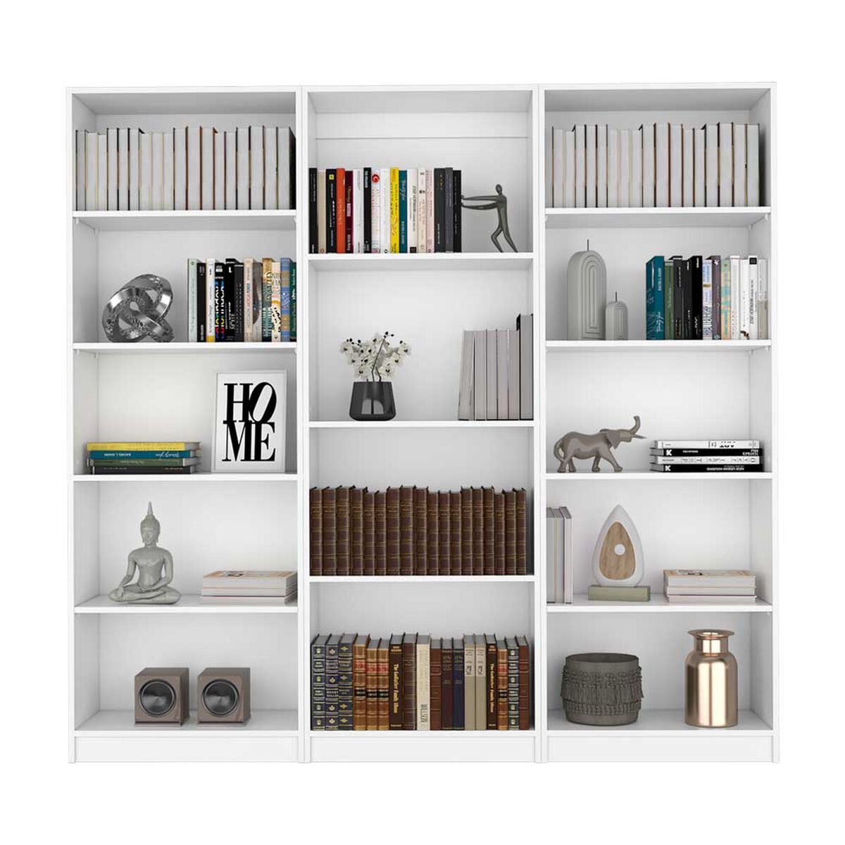 2 Estantes 5 Repisas + Estante 4 Repisas TuHome Home Blanco