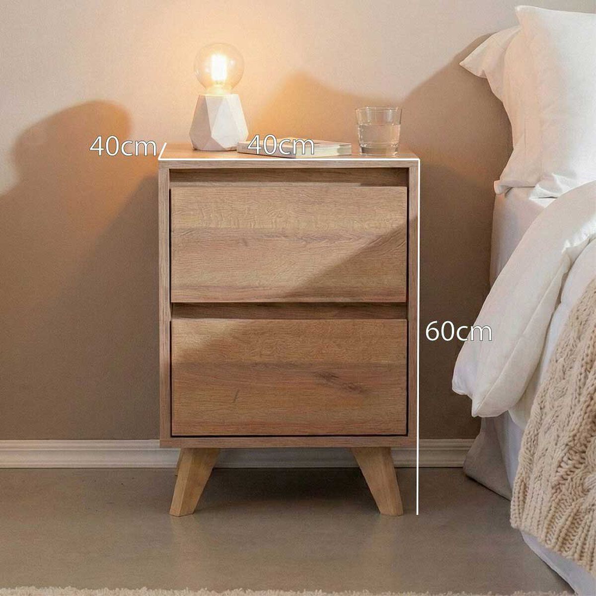 Velador Home Mobili Kalmar 2 Cajones