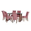 Juego de Comedor Latam Home Pamplona Murcia 6 Sillas Velvet Beige