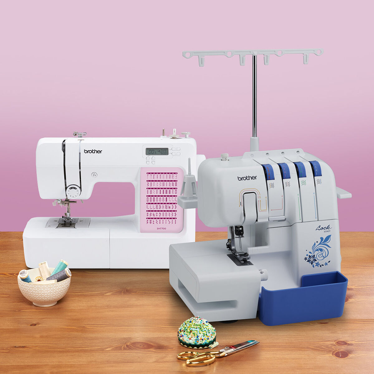 Combo Máquina de Coser Brother SH7700 + Overlock 3534DT