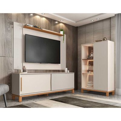 Panel TV 65" + Rack TV 80" + Vitrina Decocasa Mondrian Off White