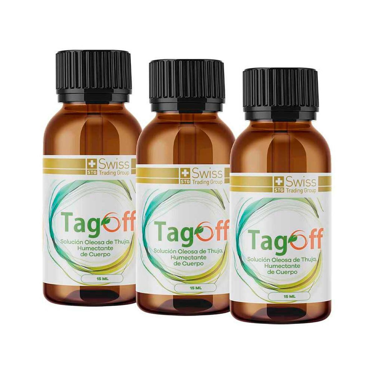 Tag Off 3 Estuches Con Un Frasco De 15 Ml cada uno