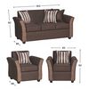 Juego de Living  Muebles M&E Calafquén Sofá 3 Cuerpos + Dos Sillones 1 Cuerpo Chocolate