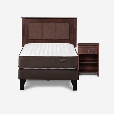Cama Europea Rosen 1 Plaza Ergo T + Respaldo + Velador