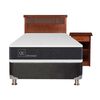 Box Spring CIC 1,5 Plazas New Ortopedic + Respaldo + Velador New Dublin