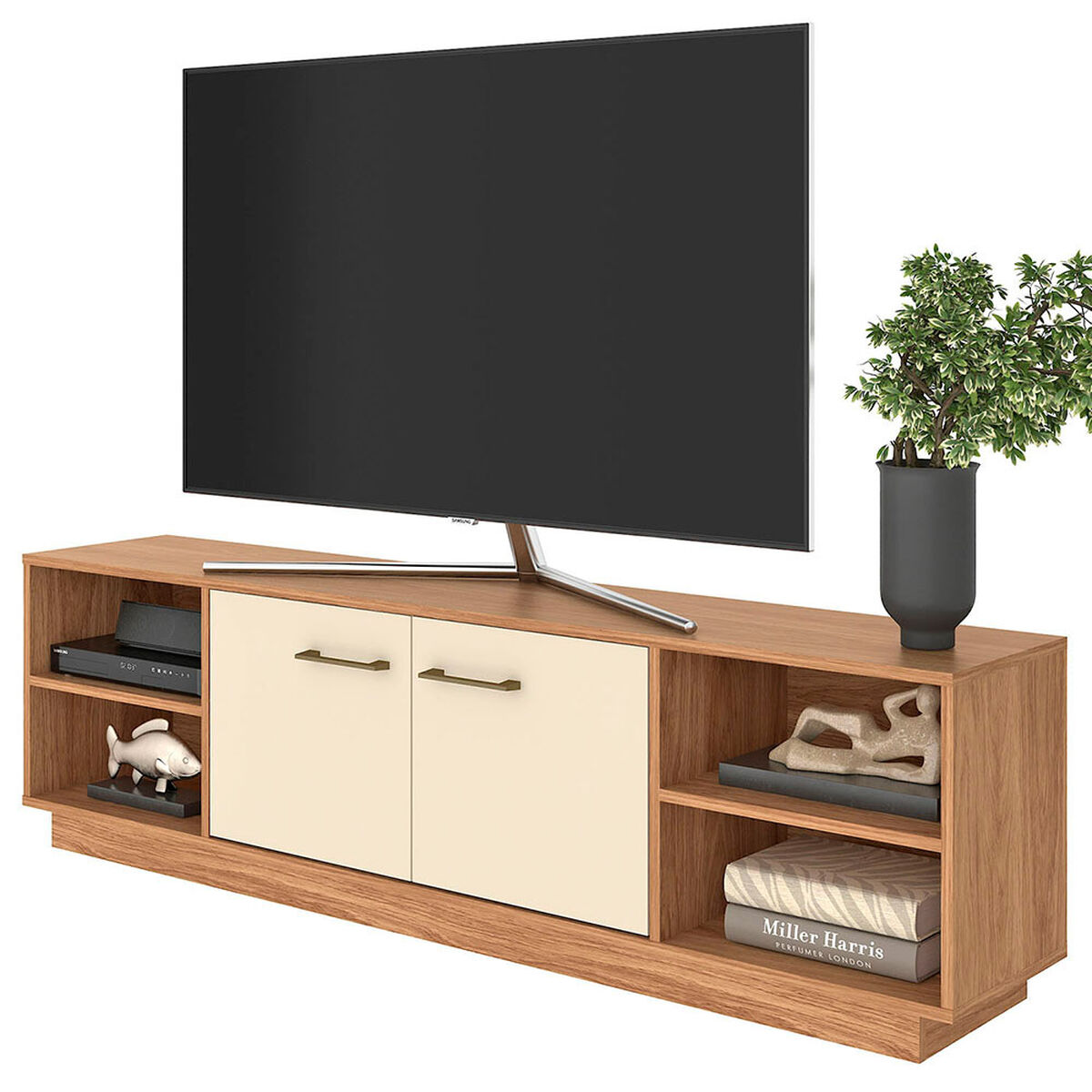 Rack TV Vekkahome Nova Hasta 70" Caf&eacute; Beige