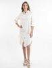 Vestido Midi Lino Manga 3/4 Mujer Portman Club