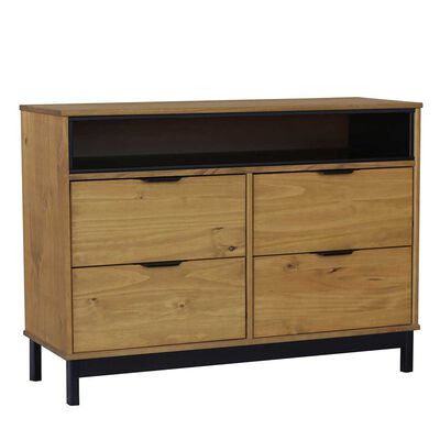 Cómoda Vekkahome Iris 4 Cajones Café