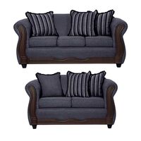 Juego de Living Black Factory Sofia 5 Cuerpos Marengo