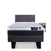 Cama Europea Flex 1,5 Plazas Nexus + Respaldo Royal Grafito + Velador Rock