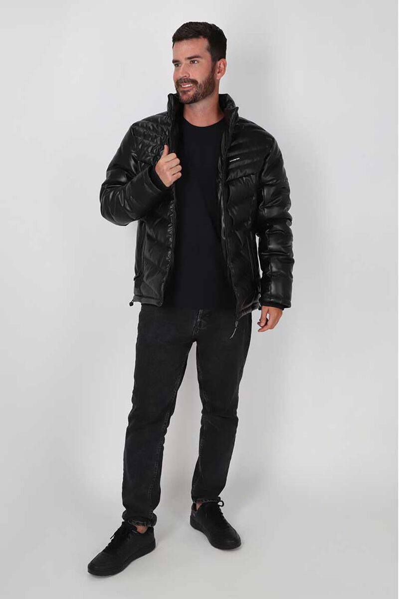 Chaqueta Pu Quilt Hombre Gangster